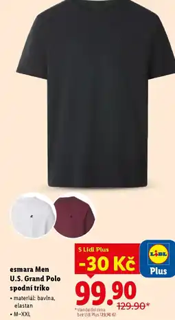 Lidl Esmara Men U.S. Grand Polo spodní triko nabídka