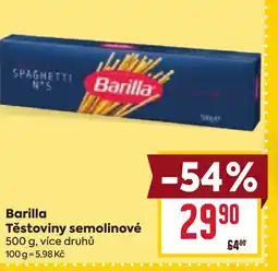 Billa Barilla Těstoviny semolinové nabídka
