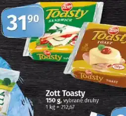 COOP TIP Zott Toasty nabídka