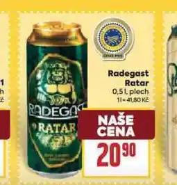 Billa Pivo radegast ratar nabídka