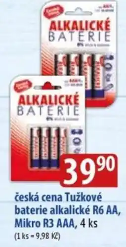 Bala Česká cena Tužkové baterie alkalické R6 AA, Mikro R3 AAA nabídka