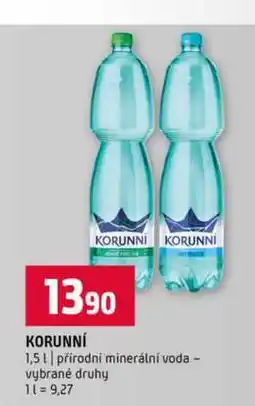 Terno KORUNNÍ 1,5l přírodní minerální voda vybrané druhy nabídka