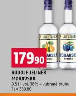 Terno RUDOLF JELÍNEK MORAVSKÁ 0,5l vol. 38% vybrané druhy nabídka