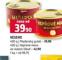 Terno VESEKO 400 g Maďarský guláš 400 g Vepřové maso ve vlastní šťávě nabídka