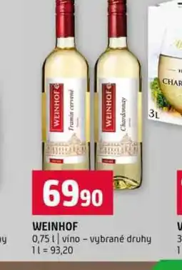 Terno WEINHOF Chardonnay 0,75l víno vybrané druhy nabídka