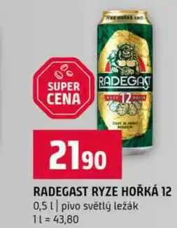 Terno RADEGAST RYZE HOŘKÁ 12 0,5l pivo světlý ležák nabídka