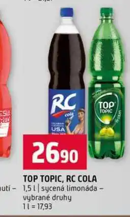 Terno TOP TOPIC, RC COLA 1,5l sycená limonáda vybrané druhy nabídka
