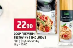 Terno COOP PREMIUM TĚSTOVINY SEMOLINOVÉ 500 g vybrané druhy nabídka