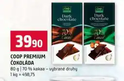 Terno COOP PREMIUM ČOKOLÁDA 80 g 70 % kakaa vybrané druhy nabídka