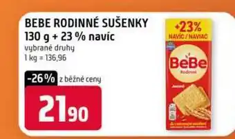 Terno BEBE RODINNÉ SUŠENKY 130 g +23 % navíc vybrané druhy nabídka