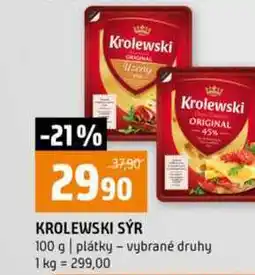 Terno KROLEWSKI SÝR 100 g plátky vybrané druhy nabídka