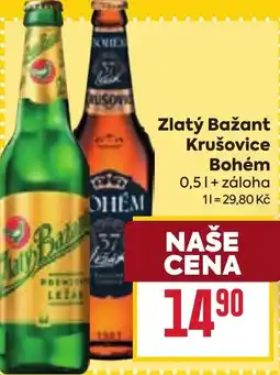Billa Zlatý Bažant Krušovice Bohém nabídka