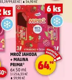 Penny Market MROŽ JAHODA + MALINA PRIMA, 6x 50 ml nabídka