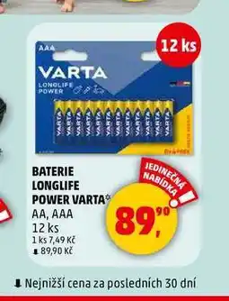 Penny Market BATERIE LONGLIFE POWER VARTA AA, AAA, 12 ks nabídka