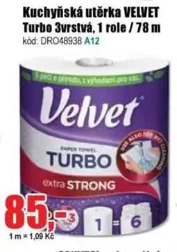 EVA Kuchyňská utěrka Velvet Turbo 3vrstvá, 1 role nabídka