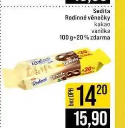 Jip Sedita Rodinné věnečky kakao vanilka 100 g+20% zdarma nabídka