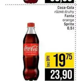 Jip Coca-Cola různé druhy Fanta orange Sprite nabídka