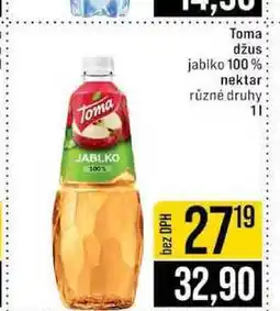 Jip Toma džus jablko 100% nektar různé druhy nabídka
