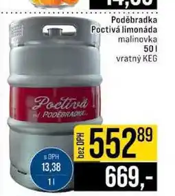 Jip Poděbradka Poctivá limonáda malinovka nabídka