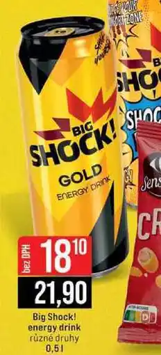 Jip Big Shock! energy drink různé druhy nabídka