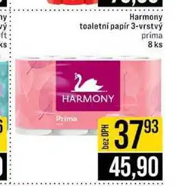 Jip Harmony toaletní papír 3-vrstvý prima 8 ks nabídka