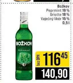 Jip Božkov Peprmint 19 % Griotte 18% Vaječný likér 15% nabídka