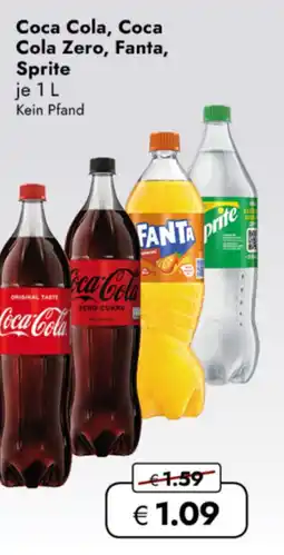 TRAVEL FREE Coca Cola, Coca Cola Zero, Fanta, Sprite nabídka