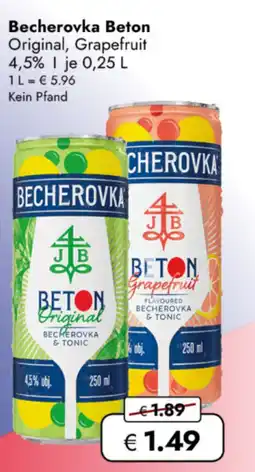 TRAVEL FREE Becherovka Beton Original, Grapefruit 4,5% nabídka