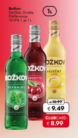 TRAVEL FREE Božkov Eierlikör, Griotte, Pfefferminze 15-19% nabídka