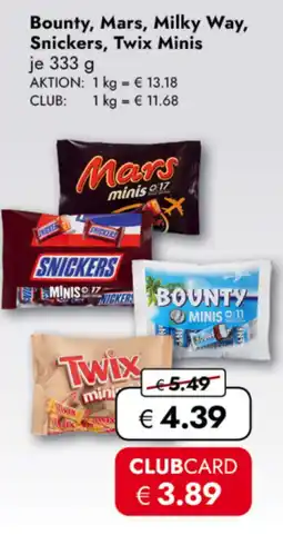TRAVEL FREE Bounty, Mars, Milky Way, Snickers, Twix Minis nabídka