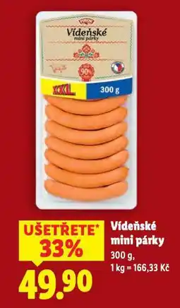 Lidl Vídeňské mini párky nabídka