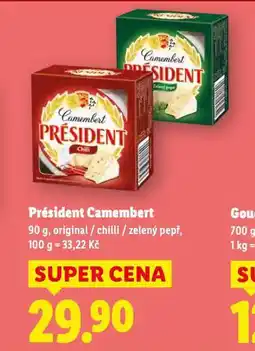 Lidl Président camembert nabídka