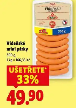 Lidl Vídeňské mini párky nabídka