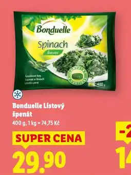 Lidl Bonduelle listový špenát nabídka