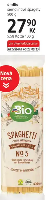 DmBio semolinové špagety