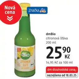dm drogerie DmBio citronová šťáva nabídka