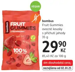 dm drogerie Bombus Fruit Gummies ovocné kousky s příchutí jahody nabídka