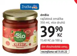 dm drogerie DmBio rajčatová omáčka nabídka