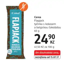 dm drogerie Cerea Flapjack tyčinka s kokosem a belgickou čokoládou nabídka