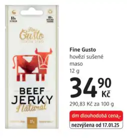dm drogerie Fine Gusto hovězí sušené maso nabídka