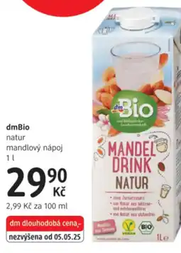 dm drogerie DmBio natur mandlový nápoj nabídka