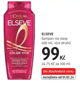 dm drogerie ELSEVE šampon na vlasy nabídka