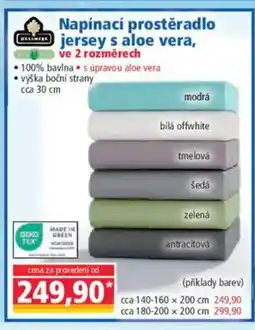Norma Napínací prostěradlo jersey s aloe vera, ve 2 rozměrech nabídka