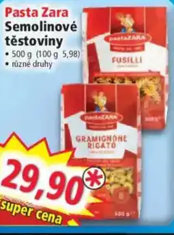 Norma Pasta Zara Semolinové těstoviny nabídka