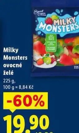 Lidl Milky monsters ovocné želé nabídka