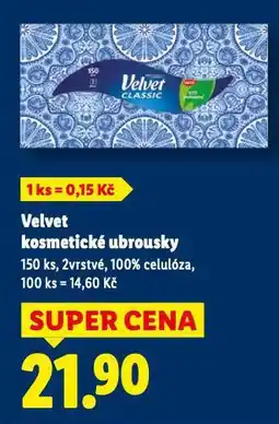 Lidl Velvet kosmetické ubrousky nabídka
