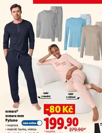 Lidl Esmara pyžamo nabídka