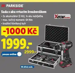 Lidl Parkside sada s aku vrtacím šroubovákem nabídka