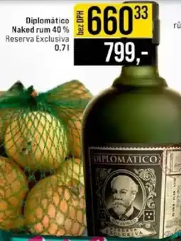 Jip Diplomático Naked rum 40% Reserva Exclusiva nabídka