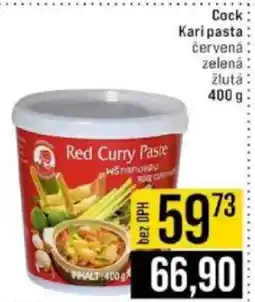 Jip Cock Kari pasta: červená zelená nabídka